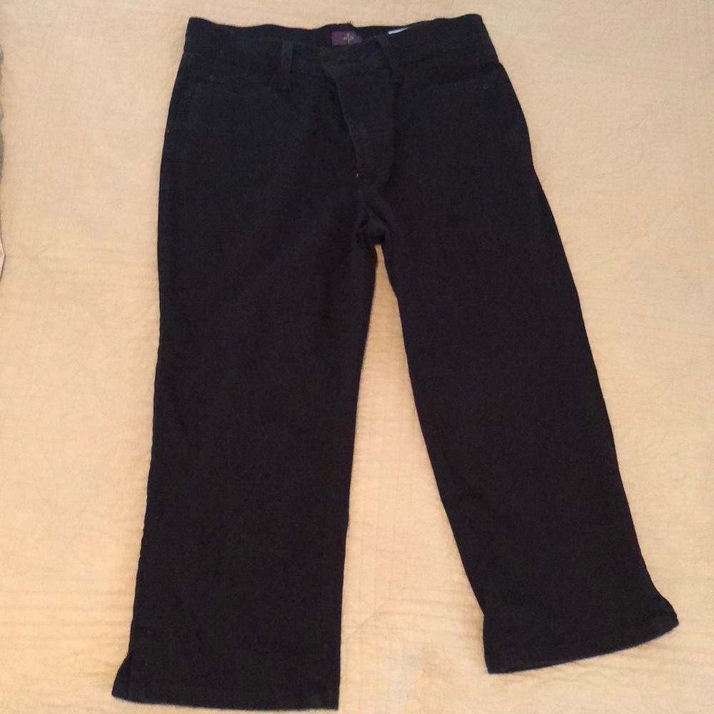 Black denim crop pants